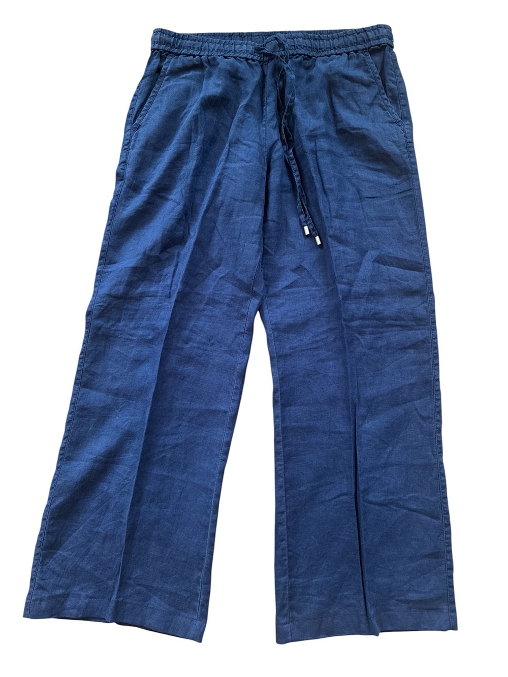 Tommy Bahama Women’s Navy Drawstring 100% Linen Pants. Size Medium.